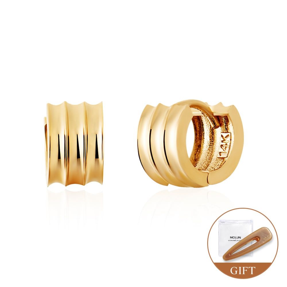 (현대Hmall) [모룬] (2월베스트) 14K 엣지 3커브 루프 원터치 링 귀걸이 한쌍 MOE41699