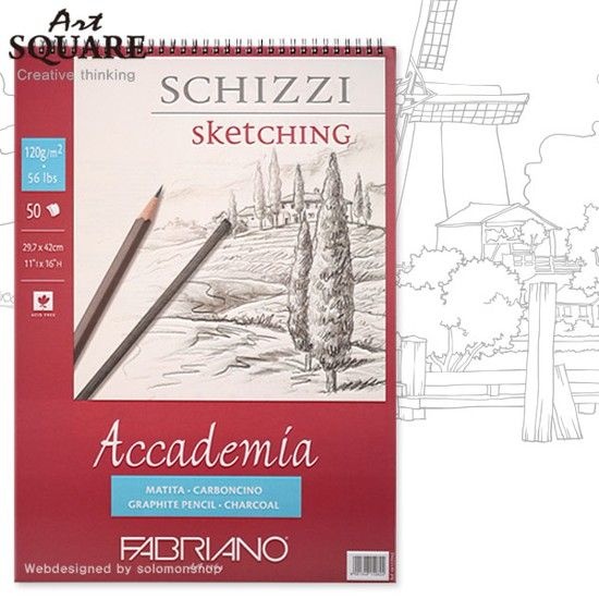 기타(ECT.) A3파브리아노 아카데미아스케치북AP06/120g/50매/297x420mm 스케칭스프링형/A3스케치북