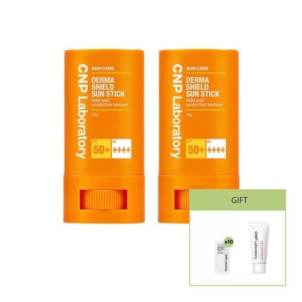 차앤박 CNP 더마쉴드 선스틱 더블세트 + (CNP 2in1 필링부스터젤 31ml 프로페셔널 솔루션 비타C앰플 1ml x 10매)
