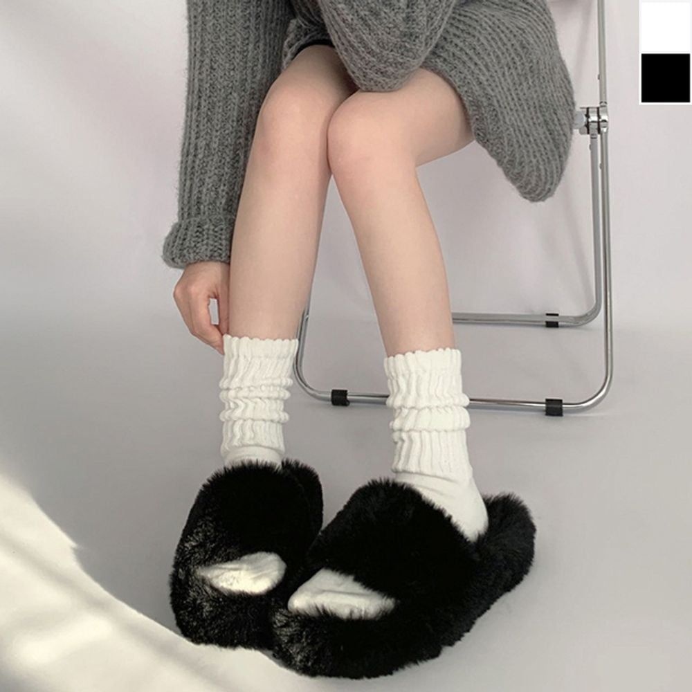 STD 다온샵 여성 골지 중목 양말 4P 세트 데일리 면양말 삭스