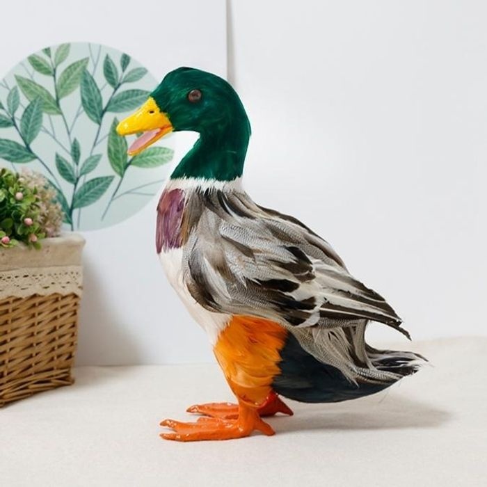 [해외] 청둥오리 모형 장식 인테리어 새 진짜같은 조류 실물 모양 소품