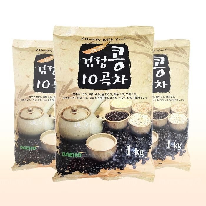 대호식품 대호 검정콩 10곡차 1kg X 3개 자판기 믹스 율무차