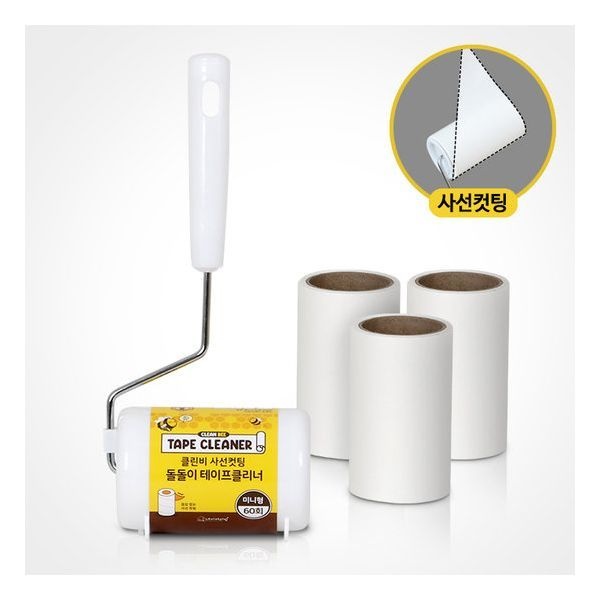 네이쳐리빙 단종클린비 사선컷팅 돌돌이 테이프클리너 6종본체+리필4개미니형 728951