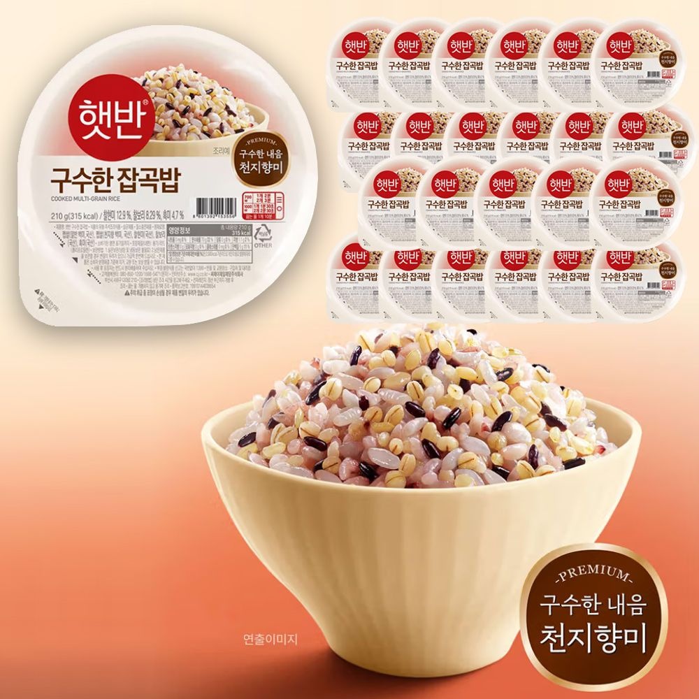 [온누리7%혜택][CJ햇반] 구수한 잡곡밥 210g X 24개