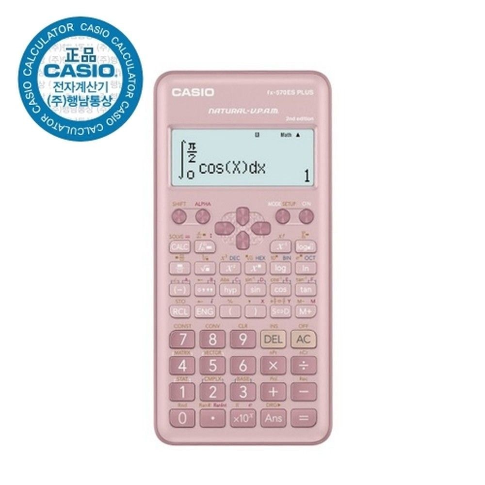카시오 공학용계산기 FX-570ES 플러스2 핑크 AAA사이즈R03전지 갑(10개입)