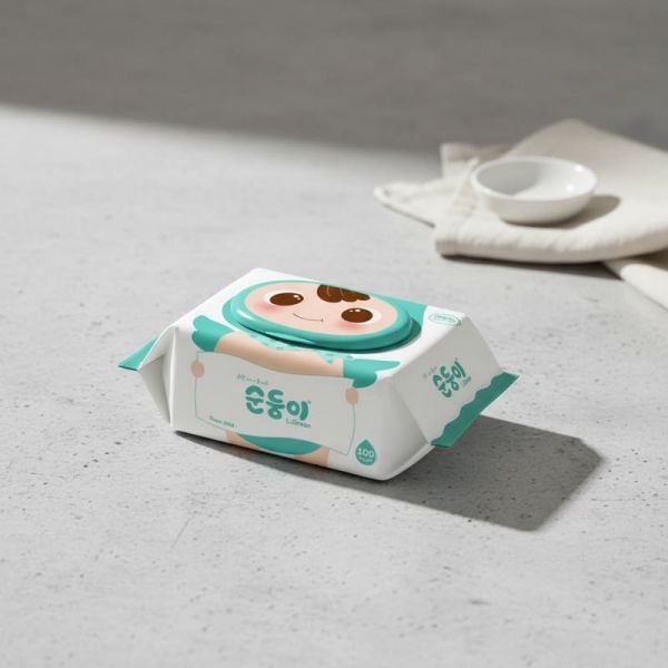 순둥이 물티슈 오리지널 엘그린 아기물티슈 캡형 50평량 100매 40팩