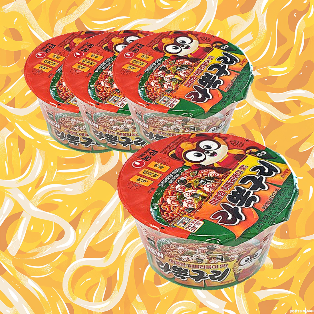 농심 라뽁구리 큰사발면 105g 3+1개 야식 볶음 라면