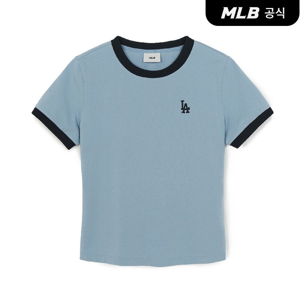 MLB 여성 베이직 스몰로고 링거 티셔츠 3FTSB0263-07SBL