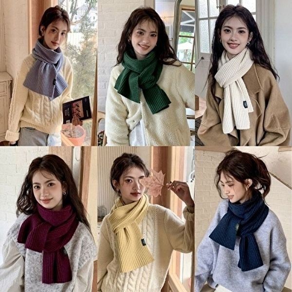 어텀 단색 무지 니트 머플러 가을 겨울 울 여성 방한 (KYR-WD10775)
