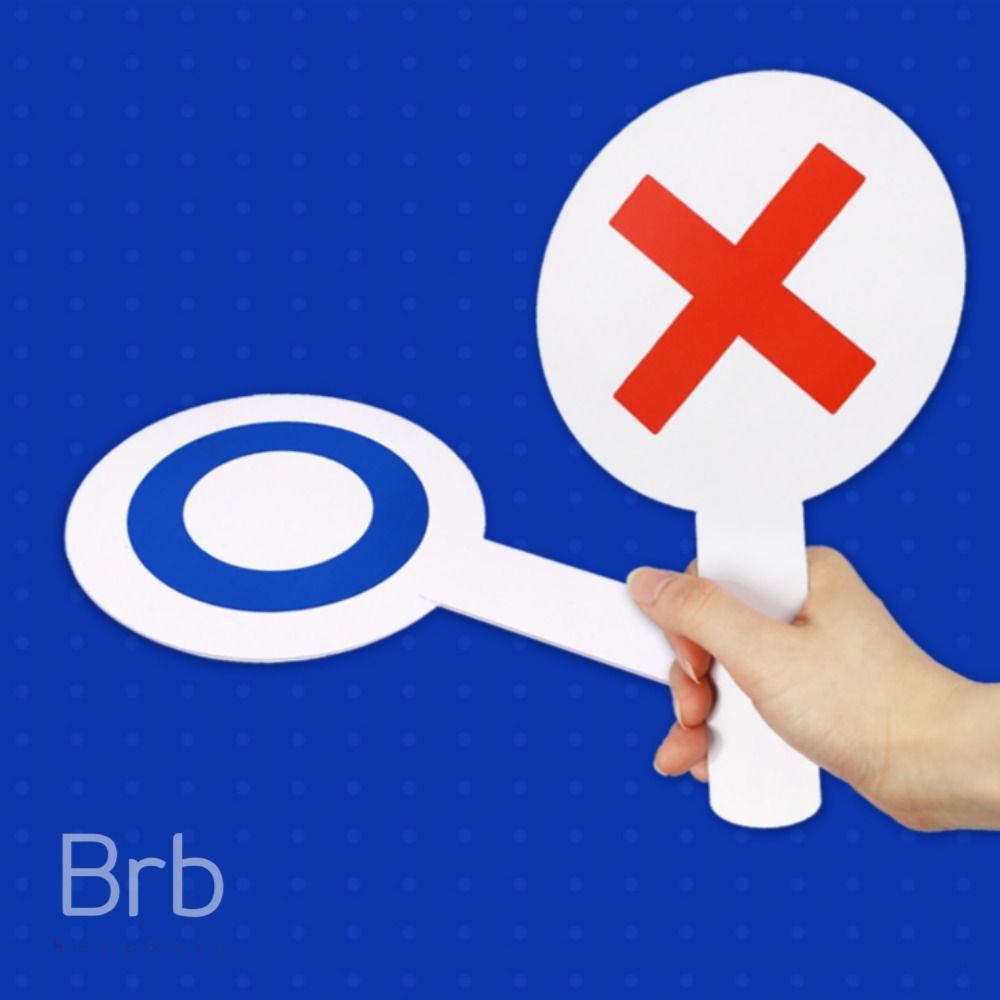 비리본협력사 비리본 OX팻말 푯말 OX퀴즈판 피켓 오엑스판 게임도구 이벤트게임 체육대회