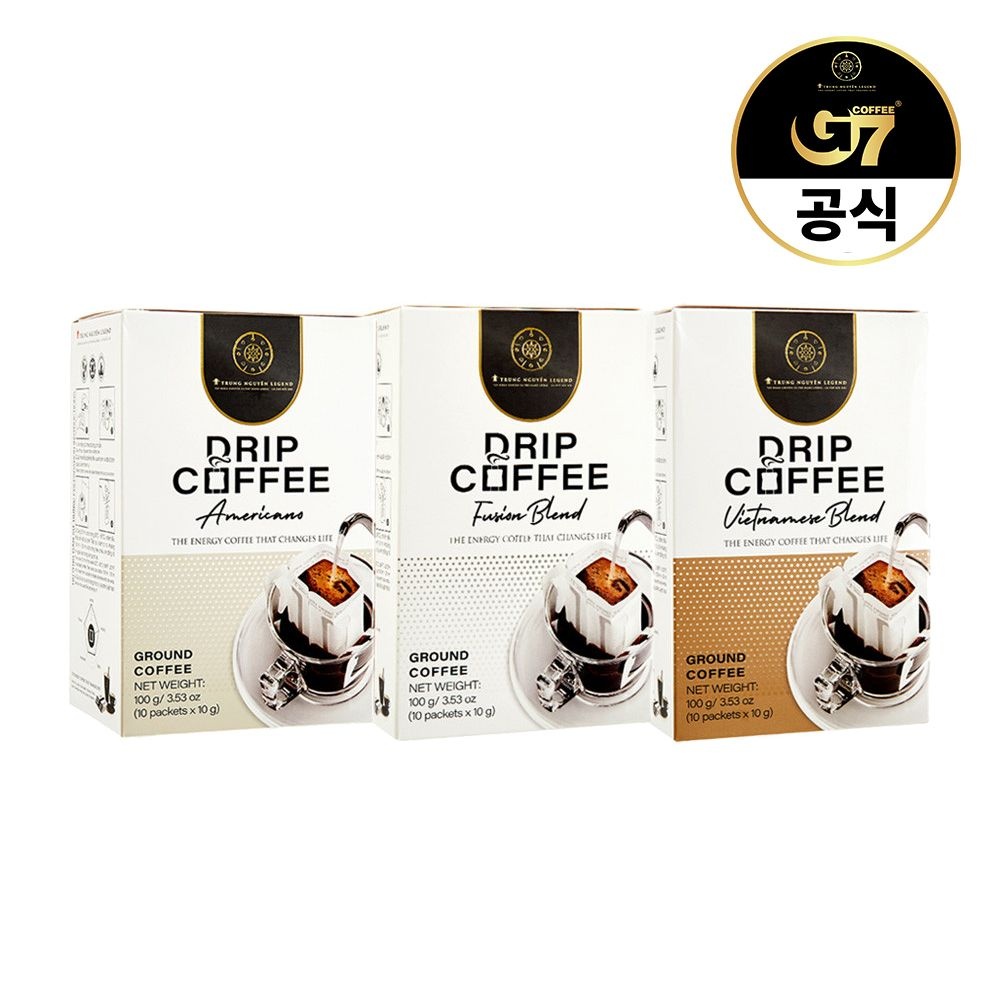 G7 커피 G7 베트남커피 쭝웬 레전드 드립커피 10g 10개입 베트남이즈블렌드 퓨전블렌드 아메리카노
