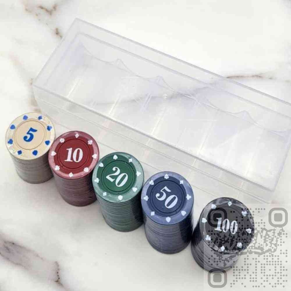 [컴엔제이협력사][오늘출발] 살림발굴단 포커칩 100PCS 뚜껑형 하드케이스 SET 카드게임칩 룰렛칩 베팅칩