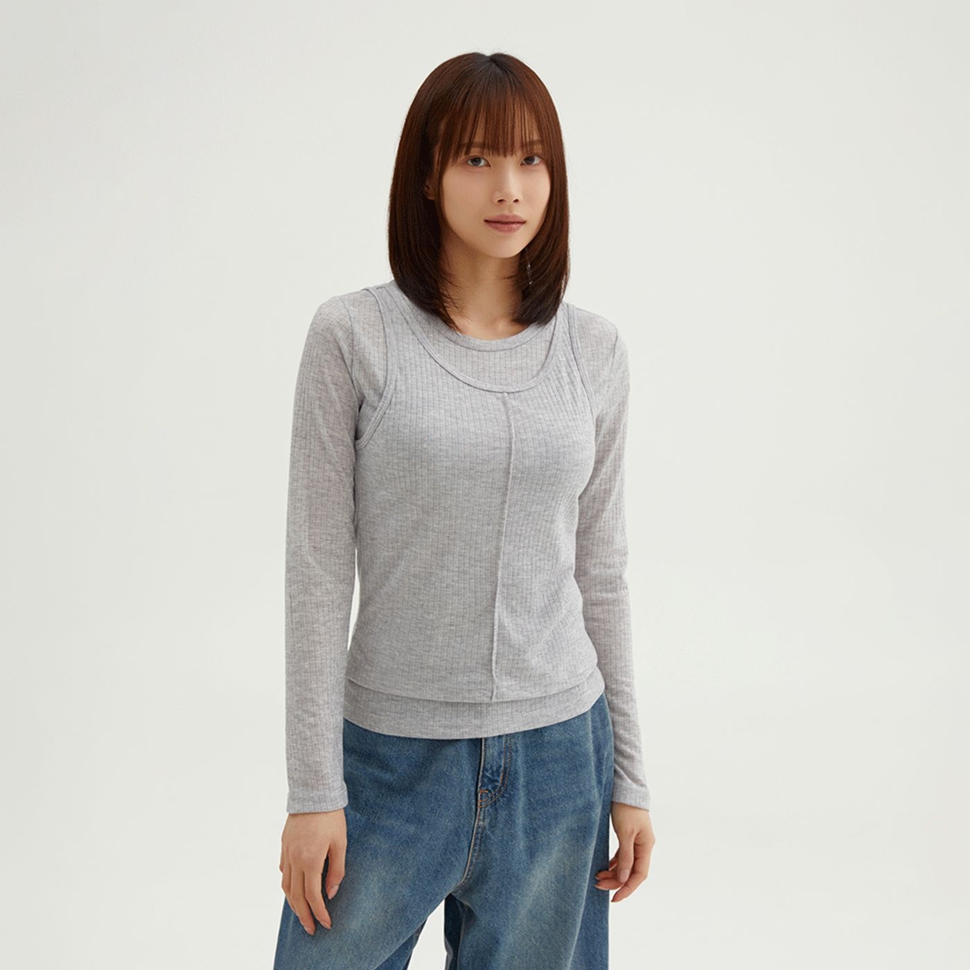 스파오 나시 레이어드 긴팔티_SPLWF49G05