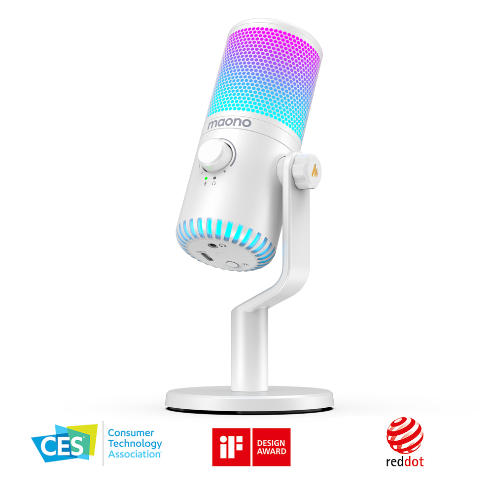 [오늘출발] 마오노 DM30RGB 화이트 게이밍 방송용 USB LED 콘덴서 마이크