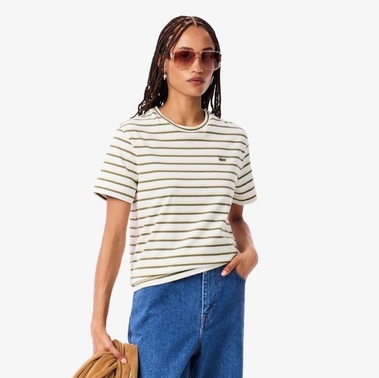 라코스테 여성 25FW 멀티 스트라이프 긴팔 티셔츠 TF7574-55N-AI6 TF7574-55N-AI6-EJS
