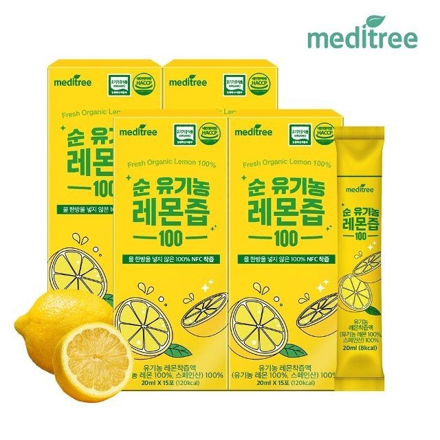 메디트리 순 유기농 레몬즙 100 4박스 60포