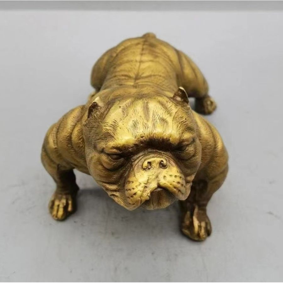 [해외] 골드 불독 모형 실물 미니어처 입체 조각상 프렌치 샤페이 인테리어 장식