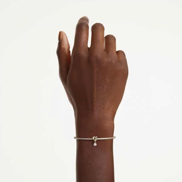 SWAROVSKI SWAROVSKI Lifelong 뱅글 - 라운드 컷, 하트, 화이트, 골드 톤 플래팅