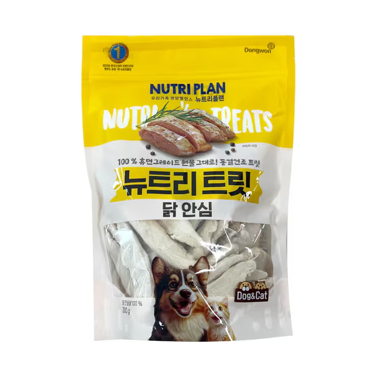 [국내정식마켓]   뉴트리플랜 동결건조 트릿 닭안심 300g 반려동물용품, 강아지사료