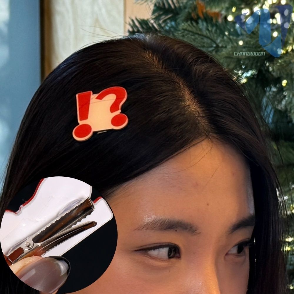 중국OEM 기분 감정 표현 이모지 이모티콘 집게형 헤어핀 머리핀 놀람