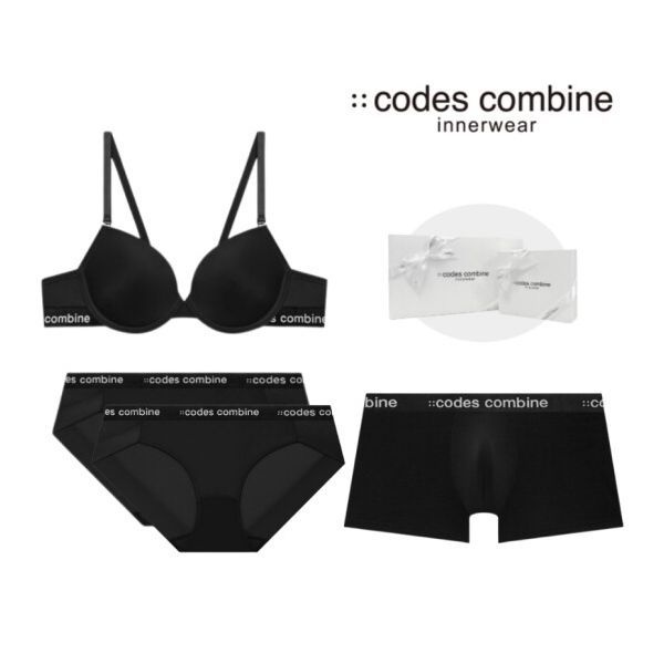 <매장정품> 블랙 커플속옷세트 (노와이어브라1매팬티2매드로즈1매) (CEWBRBPDR161BK) 240017