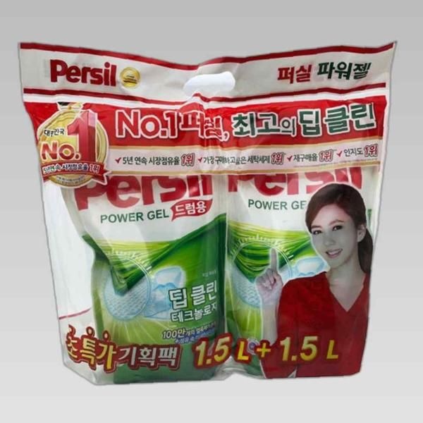 퍼실 세탁 세탁기 빨래 1.5L 리필 2p 세제 드럼 퍼실세제 액체세탁세제대용량 섬유유연제 빨래세제 베이킹소다