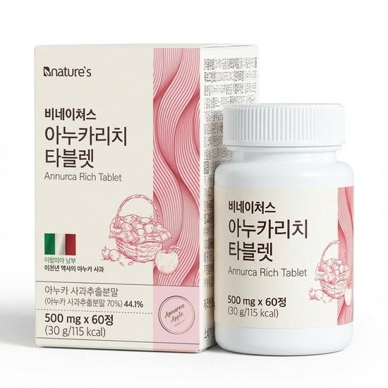 (주)바이오스트림 아누카리치 타블렛 60정(2개월분) 아누카사과 비오틴 맥주효모 모발케어