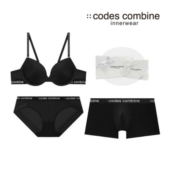 <매장정품> 블랙 커플속옷세트 (노와이어브라팬티드로즈) (CEWBRBPDR161BK) 240786