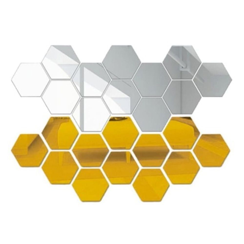 올뎃 육각형 아크릴 거울 12조각 스티커 접착식 미러