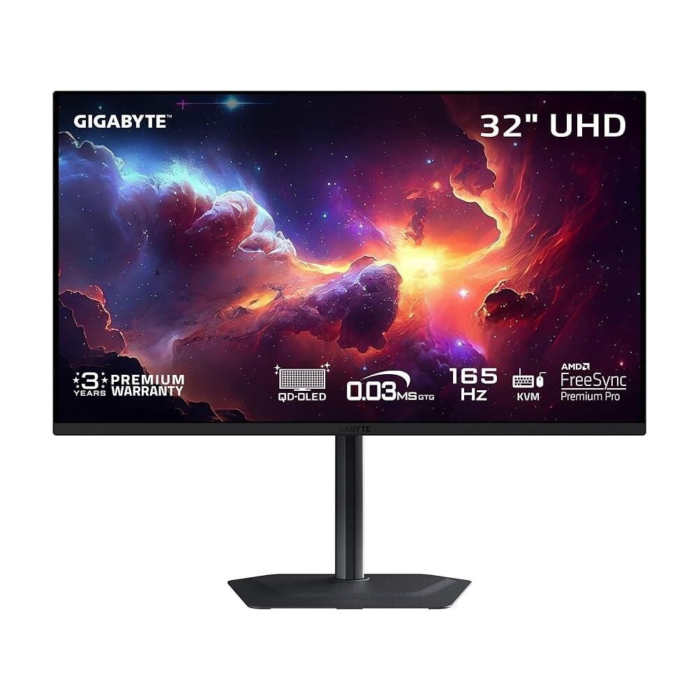 기가바이트 [해외] GIGABYTE - MO32U - 32인치 QD-OLED 게이밍 모니터 - UHD 3840x2160-165Hz - 0.03ms GTG - AMD FreeSync 프리미엄 프로 - 타입 C KVM - HDMI, D