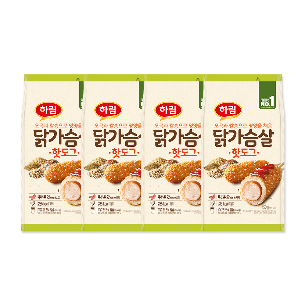 하림 닭가슴살 핫도그 90g 5개입 4개