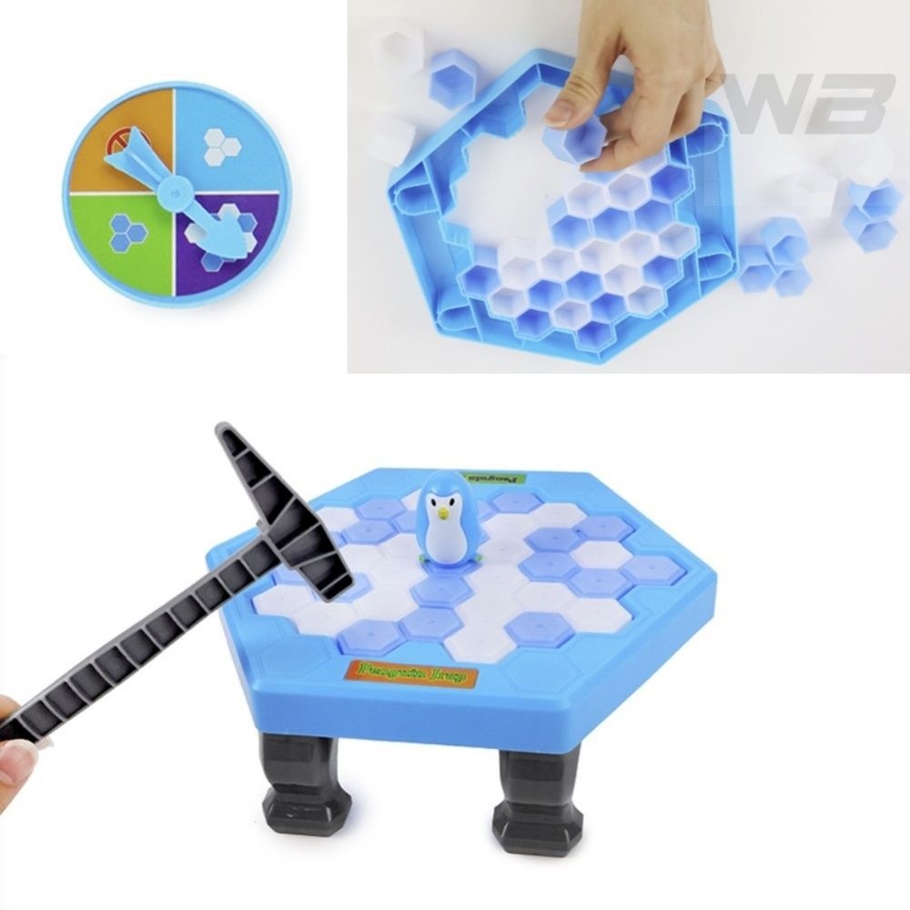 [DOORON협력사]와볼샵 펭귄 룰렛 얼음깨기 보드게임 망치사용 캠핑 장난감 차박놀이 빙판