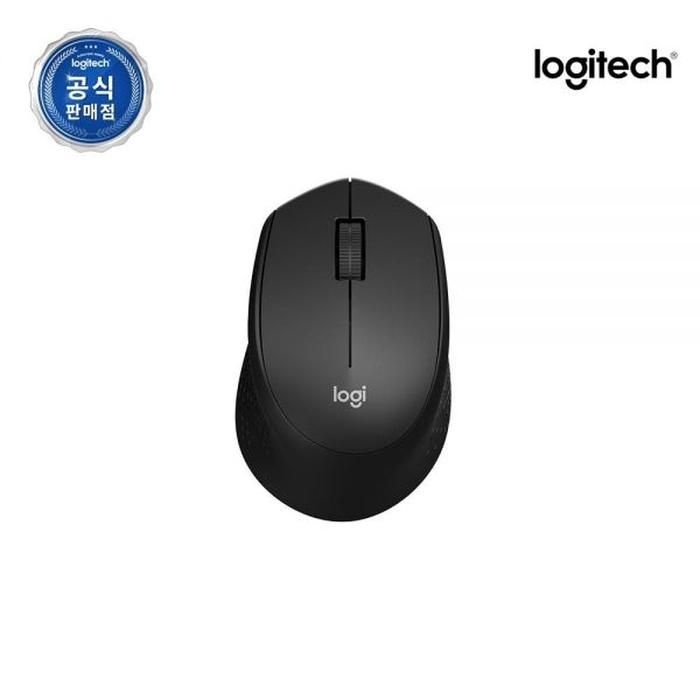 로지텍코리아 무소음 무선 마우스 그립감 사무용 M331 블랙