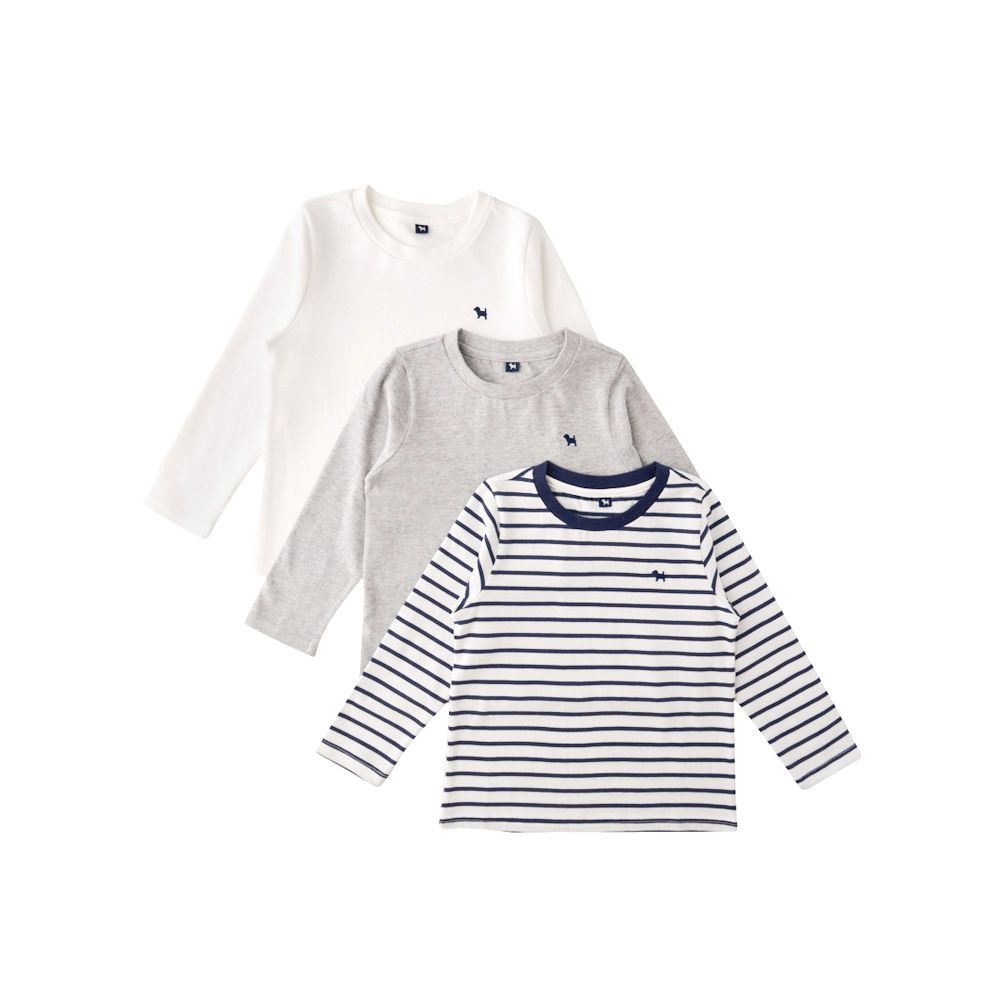 [블루독][최대혜택가: 28,400원][블루독]베이직 긴팔 3PACK 티셔츠 (25WE5-670-01) : 롯데ON