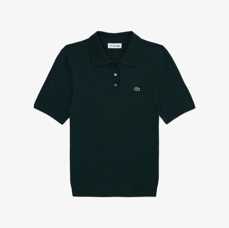라코스테 여성 25FW 립조직 반팔 스웨터 폴로 PF570E-55N-YZP PF570E-55N-YZP-EJS