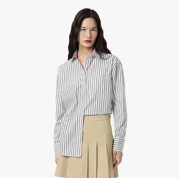 라코스테 여성 25FW 오버사이즈핏 포플린 셔츠 CF0215-55N-8I4 CF0215-55N-8I4-EJS