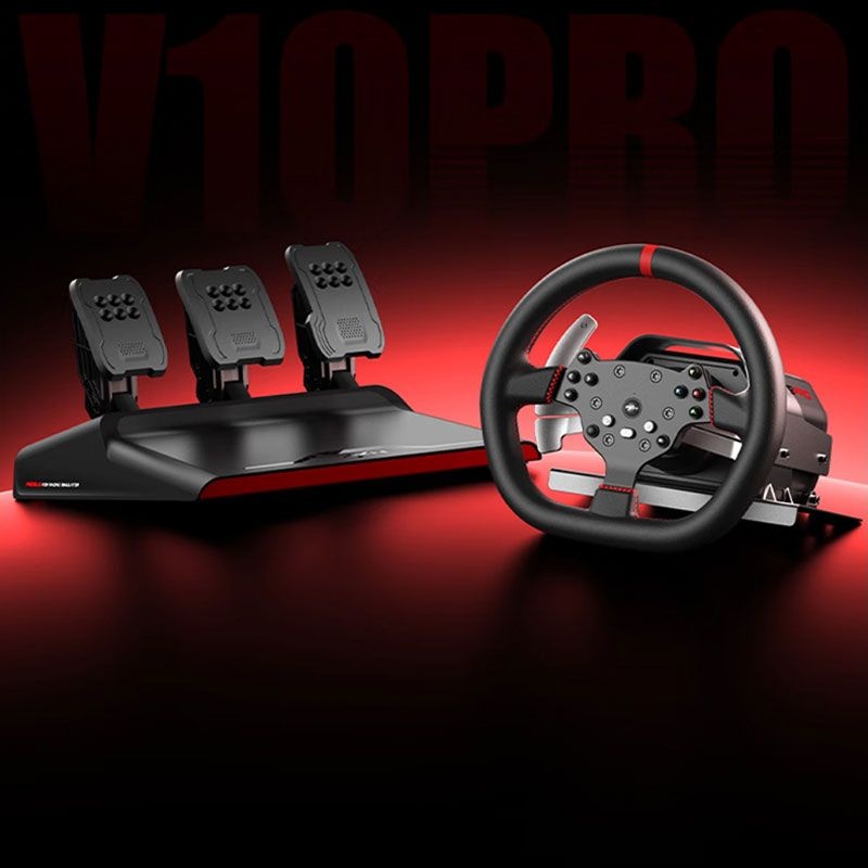 [해외] 피엑스엔 PXN V10 프로 레이싱 휠 유로트럭 게임 핸들 PC시뮬레이션 진동 PS4 Xbox One Switch게임 스티어링 휠세트 V10PRO