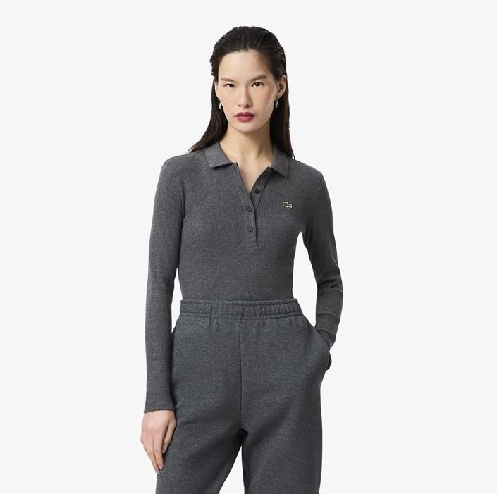 라코스테 여성 25FW 립조직 긴팔 폴로 셔츠 DF5281-55N-050 DF5281-55N-050-EJS