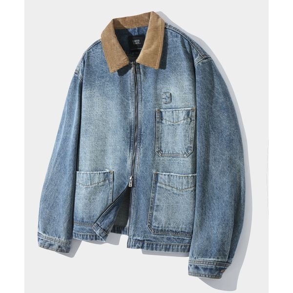 에센셜 디미트리 블랙 DIMITRI BLACK 2WAY OG 페이드 워싱 미시간 데님 자켓_인디고 DBD8DJ02IN 308261