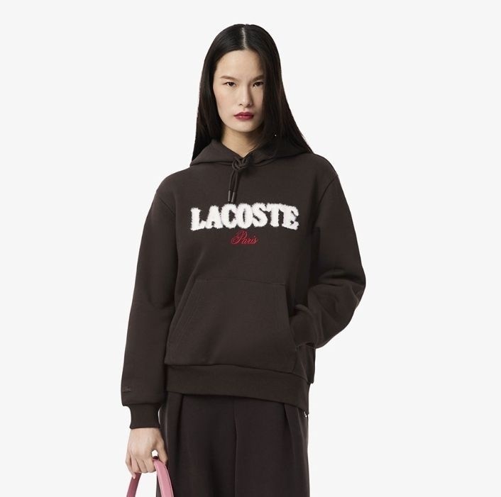 라코스테 여성 25FW 플러피 레터링 후드 스웻셔츠 SF5243-55N-SKB SF5243-55N-SKB-EJS