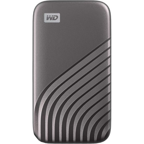 Western Digital 1TB My Passport SSD 휴대용 외장형 솔리드 스테이트 드라이브, 회색, 견고하고 매우 빠른 속도, 하드웨어