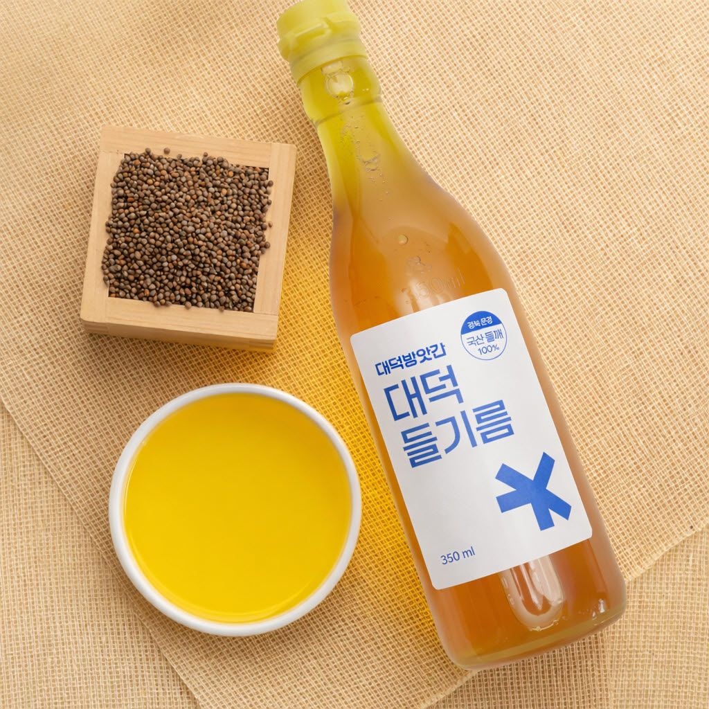 [온누리상품] 대덕방앗간 저온 맑은 100% 국산 들기름 350ml