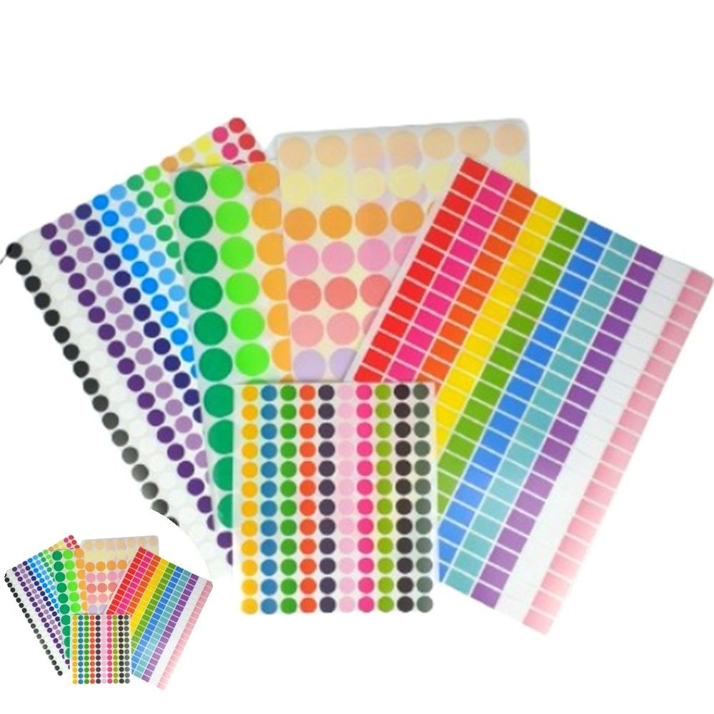 라벨지 컬러 사각 원형 스티커 동그라미 설문조사