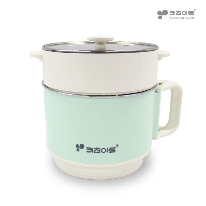 키친플라워 키친아트 오브제 일렉 멀티쿠커 1.5L(찜기포함) 전기포트 전기찜기포트