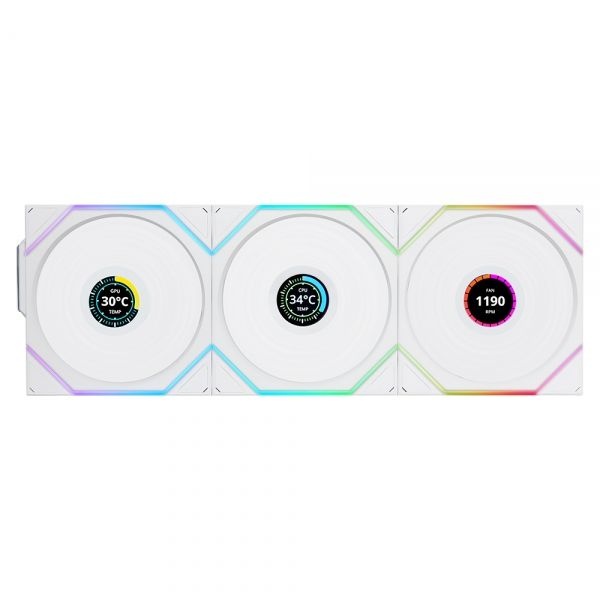 리안리 UNI FAN TL Wireless LCD 120 리버스 (3팩, 화이트)