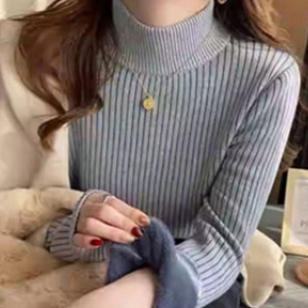 그린썸협력사 여성 융털안감 하프넥 목폴라 6칼라 겨울 반목 반폴라티 긴팔티셔츠 데일리 빈티지 반목티