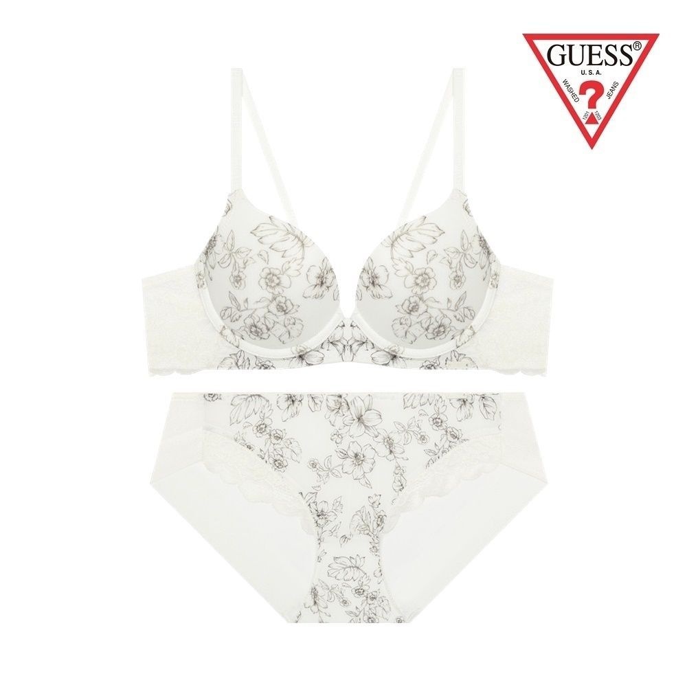 게스 언더웨어 선물포장 드로잉 플라워나염 브라팬티세트 GDWBR223GDWBP223IV GDWBR223GDWBP223IV-EJS