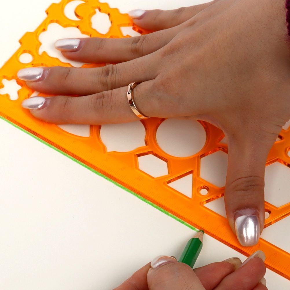 도형그리기 모양자 2종 세트 플라스틱자 원형자 도형자 모형자