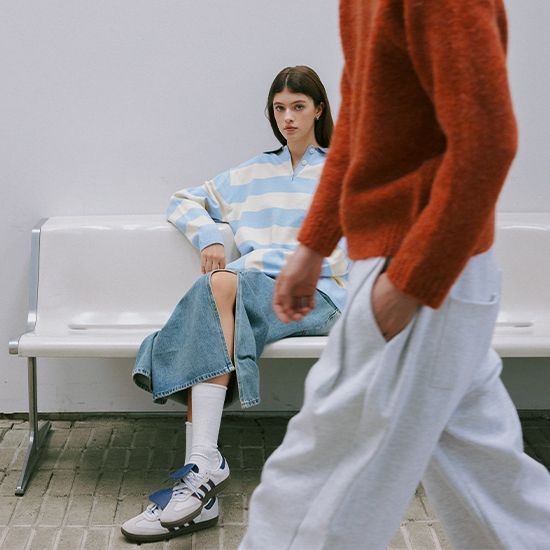 벌키 브러쉬 아가일 가디건 BROWN