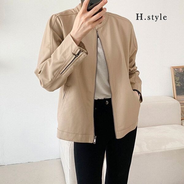 H스타일 [패션플러스][H스타일](OT)21-164레자차이나카라레더자켓